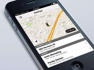 GetTaxi - Default screen