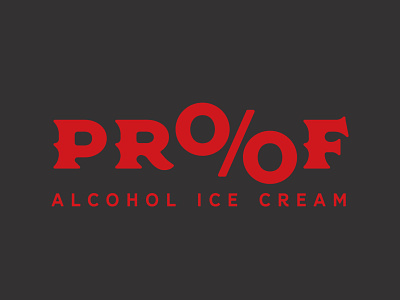 PROOF Logo alcohol ice cream identity logo