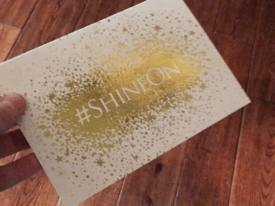 Shine On metallic print card card gold metallic