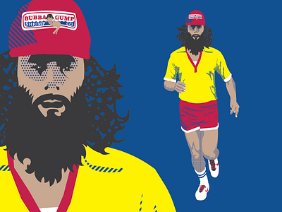 Run, Forrest, Run! beard forrest gump hat illustration running