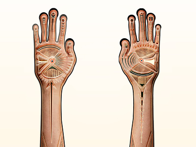 Surreal Hands beige character design collage design digital art hands henna pans labyrinth skin surreal tattoo vector vector art