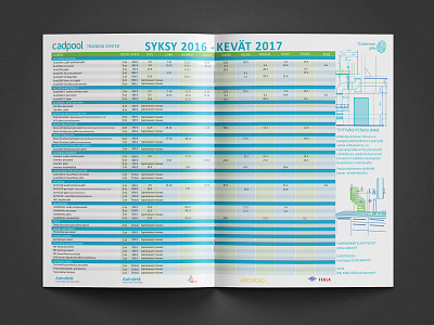 Bifold Schedule for CAD Training Company - Inside