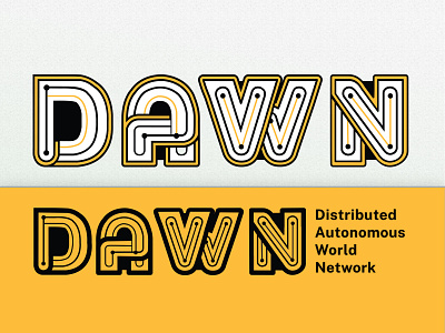 DAWN - Circuit Board Lettering Logo for a Tech Startup