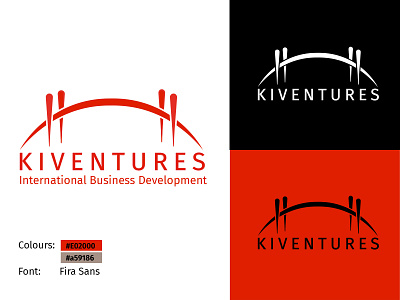 Kiventures Logo branding branding design bridge business company identity connection design finance graphic design international business logo minimal minimalist logo red vector