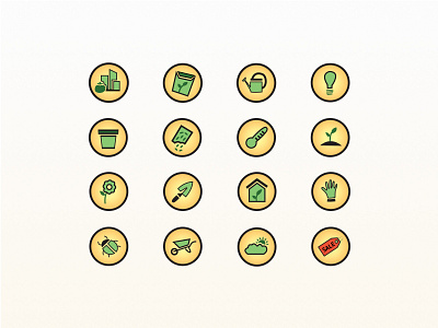 Iconset for a Urban Gardening Store