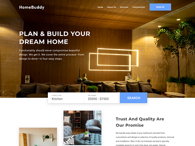 HomeBuddy website interior landing page property real estate ui web design website