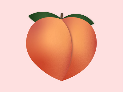 Forbidden Fruit bulky cheek chunky emoji gradient illustration inktober orange peach peach emoji