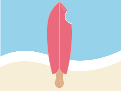 Ice Ice Baby! bite board flat ice cream illustration illustrator popsicle summer surf vector