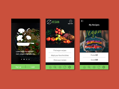 TURN IT VEGAN - MENU SCREEN design menu ui ux