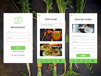 TURN IT VEGAN design login ui ux