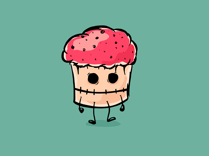 Funny zombie muffin