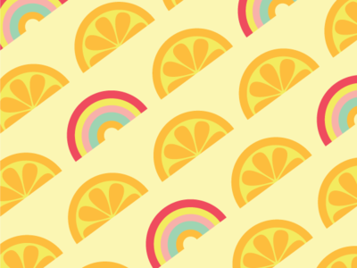 Lemon Rainbow Surface Pattern digital art fruit jsongdesign lemon lemons rainbow surface pattern surfacedesign vector
