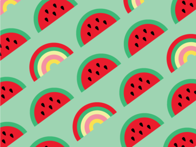 Watermelon Rainbow Surface Pattern Design