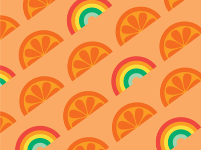 Orange Rainbow Surface Pattern Design citrus digital art fruit illustration jsongdesign orange rainbow repeat pattern surface design surface pattern design tangerine vector