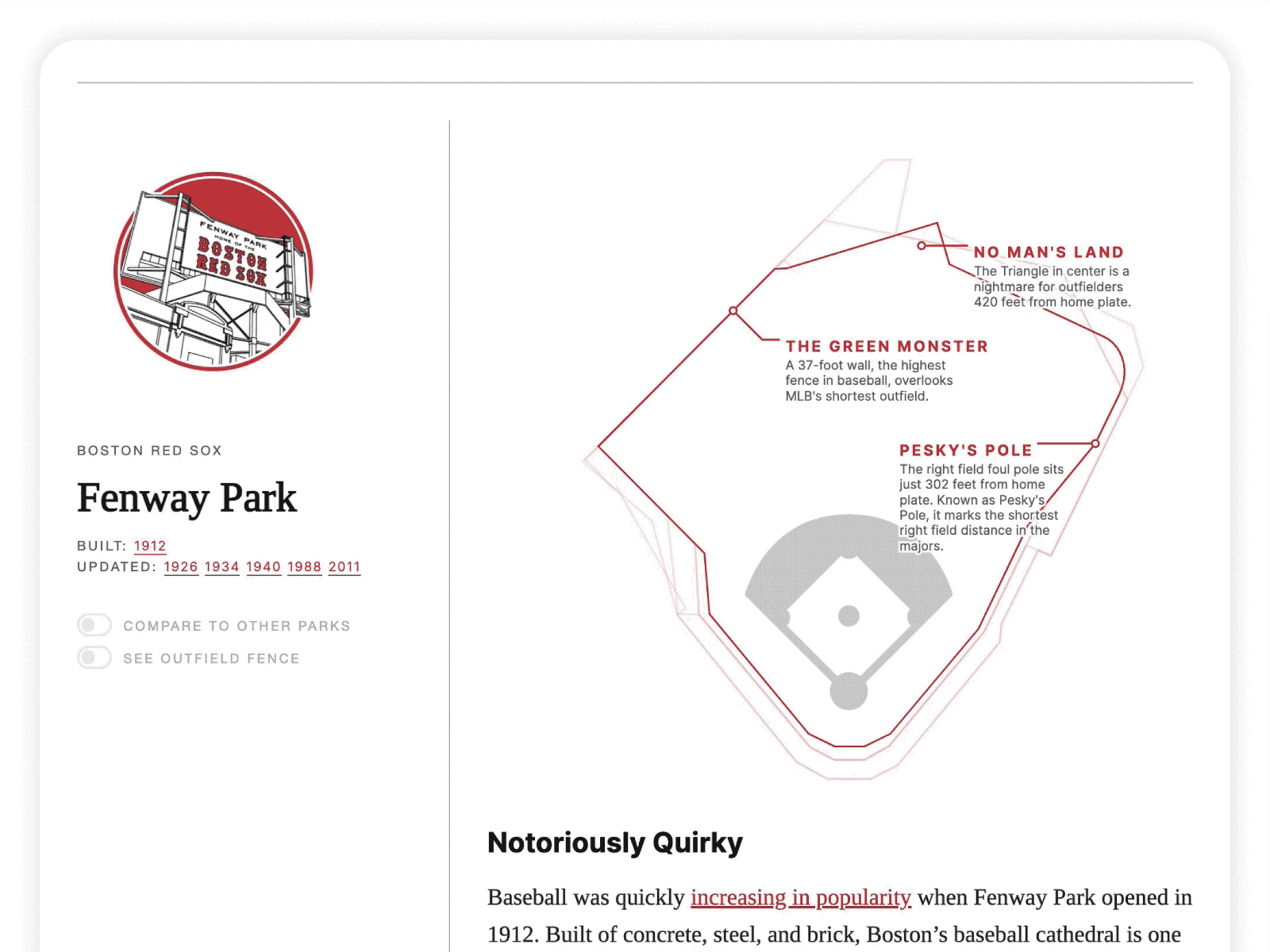 Irregular Outfields baseball data design dataviz design illustration interaction design mlb