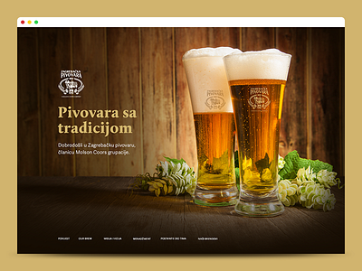 Zagrebačka Pivovara Corporate Website brewery clean corporate grid layout one pager photography typography web design website