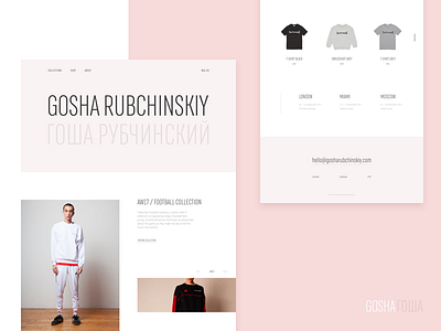 Web Layout - Gosha Rubchinskiy clean clothing fashion gosha layout pink ui urban web webshop