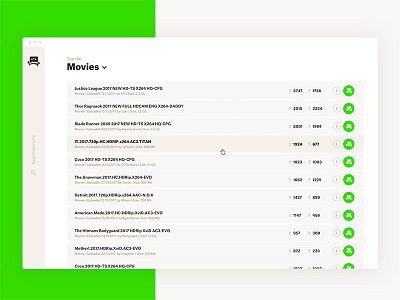 Piratebay—UI Weekly Challenges-Season 02 / Week [7/10] clean green minimal piratebay redesign ui ux website
