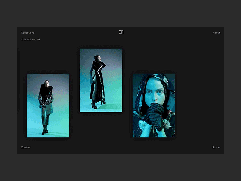 Xenia Design Website—Collections page animation black fashion navigation photography redesign typography ui website