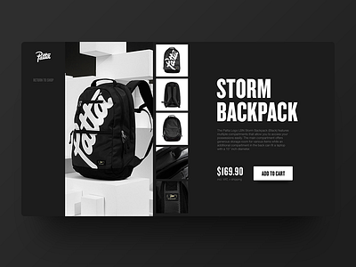 Patta Product Page art direction black brand clean fashion patta simple skateboard typography ui ux website