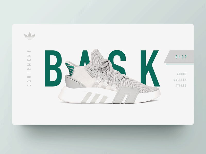 Adidas EQT Bask Landing adidas bask equipment green grey landing shoes shop sneakers ui ux web