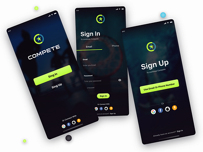 Register - Sport App players register signin signup sport ui ux