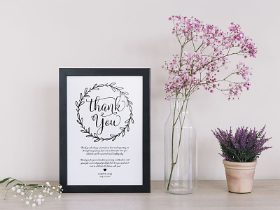 Free Floral Thank You Wedding Sign Template