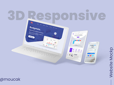 Free 3D Responsive Website Mockup