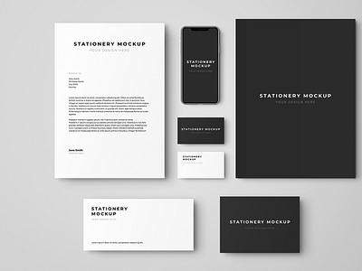 Free Stationery Branding Set Mockup