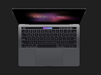 Free MacBook Pro Mockup with Touch Bar