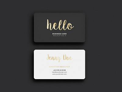 Free Gold Business Card Mockup