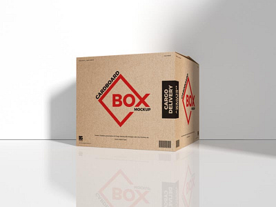 Free Delivery Cardboard Box Mockup design freebie freebies mockup mockup design mockup psd mockup template