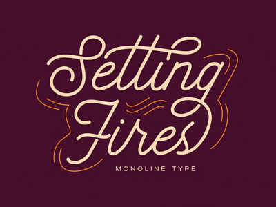 Seting Fires - Free Monoline Font design font font design free font freebie freebies type typedesign typeface typography