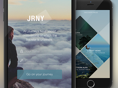 Jrny app flat ios mobile simple ui ux