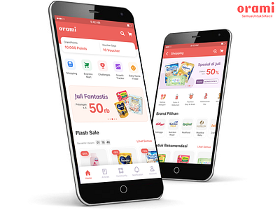 Orami Mobile App app baby design mobile mom orami shopping ui ux