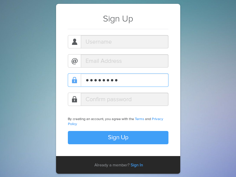 Sign Up by Adrian Goia on Dribbble