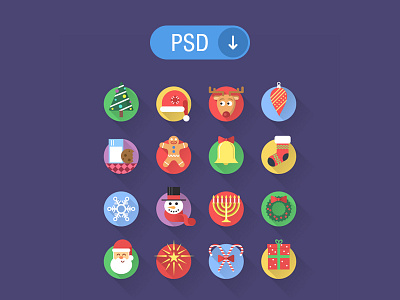 Christmas Icons christmas download flat free freebie holiday icons psd set