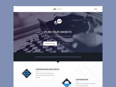 Jumpchart Redesign app clean home page landing page one page redesign ui user interface ux web