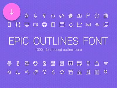 Epic Outlines Font + Freebie categories creative market download free freebie icons mobile outline psd set web