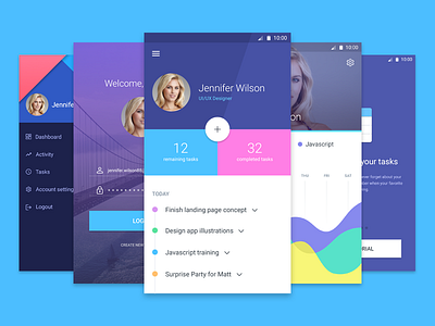 Material screens [freebie] android design download freebie kit login material profile psd statistics ui walkthrough