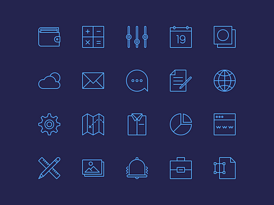 Simple line icons