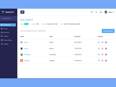 Integrations screen [v2] by Adrian Goia on Dribbble