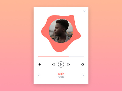 Music player widget app card clean flat kit music player playlist ui ux widget