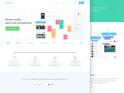 Cluball landing page