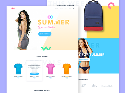 Ecommerce [Nova demo page] banner clean ecommerce fashion header landing page newsletter products shop template ui kit