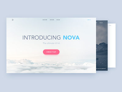 Headers carousel clean header mockup navigation slide template typography ui kit web