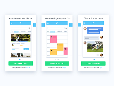 Onboarding screens