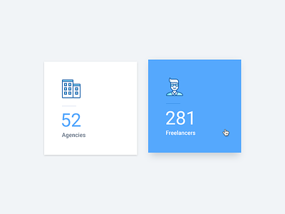 Search results agency cards discover flat freelancer icons material design outline result search tile