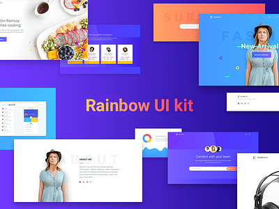 Rainbow UI kit app footer forms header hero landing mobile page sketch ui ui kit ux