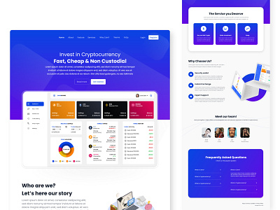 Cryptocurrency - Landing Page adobe branding design ui uiux ux web design xd